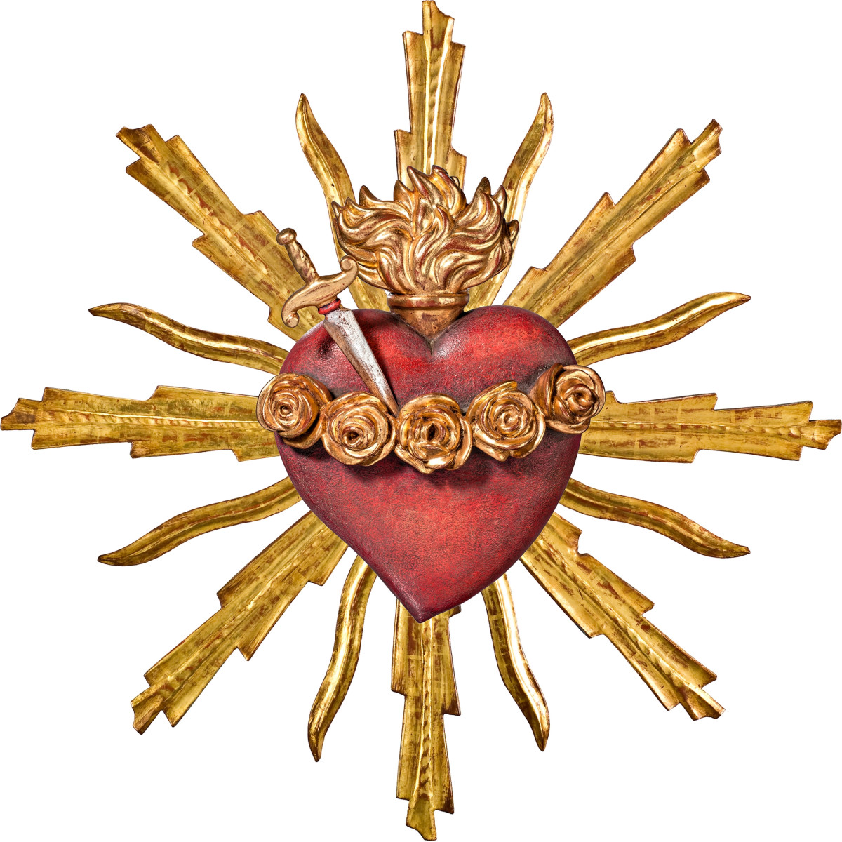 Sacrado Corazón de María con puñal y aureola
